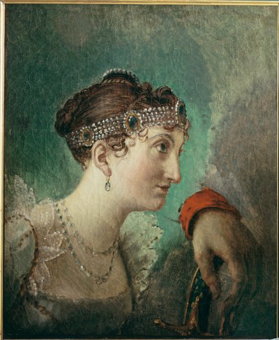 Mme. Alexandre de la Rochefoucauld ... (schizzo a olio) da Jacques Louis David