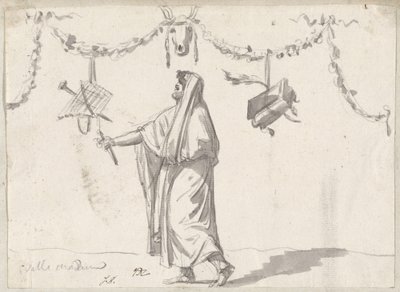 Ornamento con un Uomo Barbuto in Abito Antico da Jacques Louis David