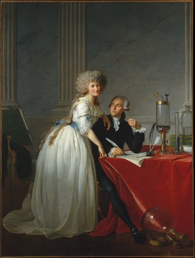 Ritratto di Monsieur de Lavoisier e sua moglie, chimica Marie-Anne Pierrette Paulze da Jacques Louis David