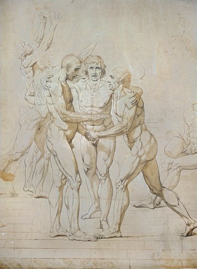 Schizzo per il giuramento del Jeu de Paume ... da Jacques Louis David