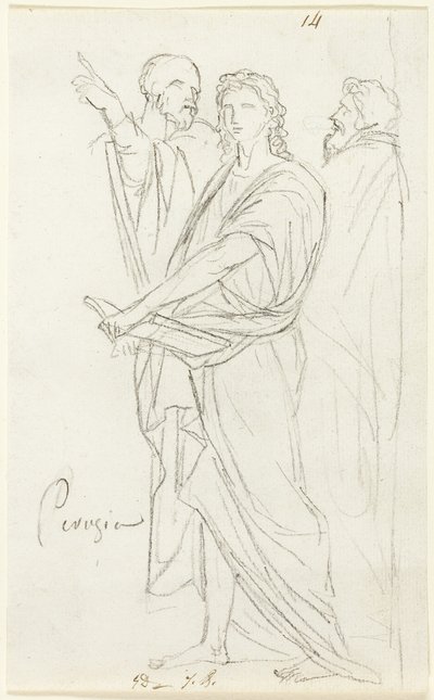 Schizzo di Tre Figure Classiche da Jacques Louis David