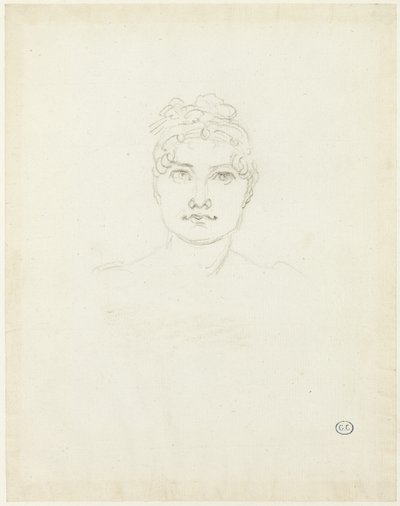 Schizzo di una testa di donna da Jacques Louis David