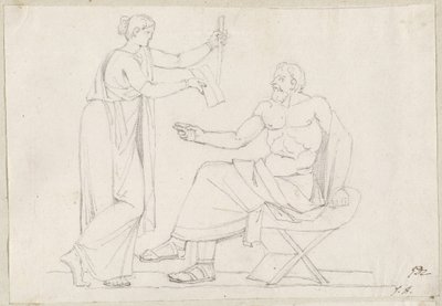 Socrate e Diotima da Jacques Louis David