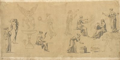 Studi di donne classiche, con Eros da Jacques Louis David