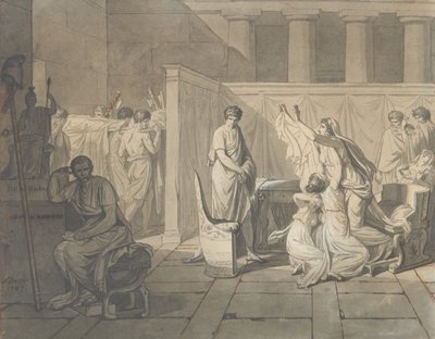 Studio per I Littori riportano a Bruto i corpi dei suoi figli, 1787 da Jacques Louis David