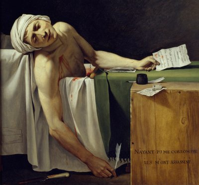 La morte di Marat (Jean-Paul Marat (1743-1793) assassinato). (dettaglio) da Jacques Louis David