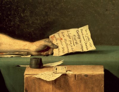 La Morte di Marat (dettaglio) da Jacques Louis David