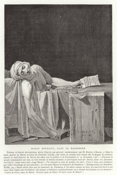 La morte di Marat, 1793 da Jacques Louis David