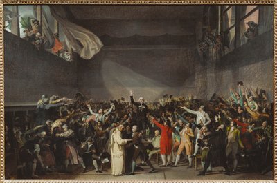 Il giuramento del Jeu de Paume, quando i Tre Estati rifiutarono di sciogliersi per ordine reale ... da Jacques Louis David
