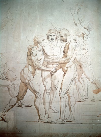 Il Giuramento della Pallacorda incompiuto, (dettaglio), 1791-1792 da Jacques Louis David
