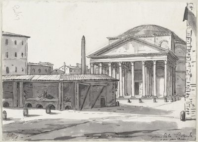 Il Pantheon visto dalla piazza da Jacques Louis David