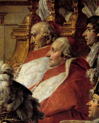 Il rito di Napoleone. Dettaglio raffigurante i cardinali e Jean Baptiste Jules Bernadotte (1763-1844) durante l