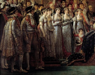 Il rito di Napoleone. Dettaglio raffigurante i fratelli e le sorelle dell