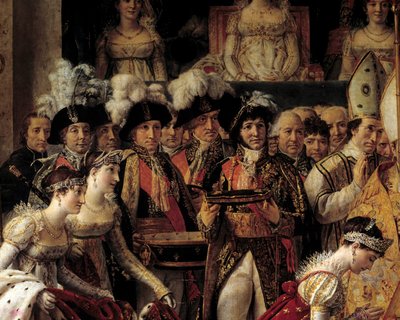 Il Rito di Napoleone. Dettaglio che rappresenta Josephine e i suoi seguaci da Jacques Louis David