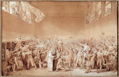 Il giuramento della Pallacorda (disegno preparatorio) da Jacques Louis David