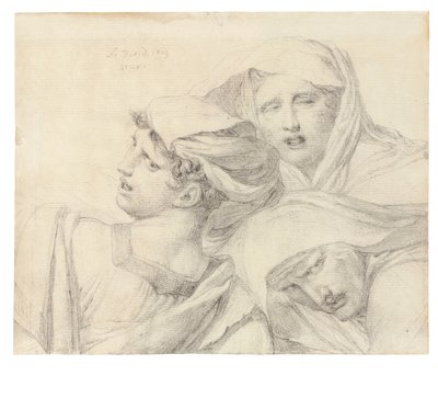 Tre donne in abiti classici, busto, con espressioni angosciate, 1819 da Jacques Louis David