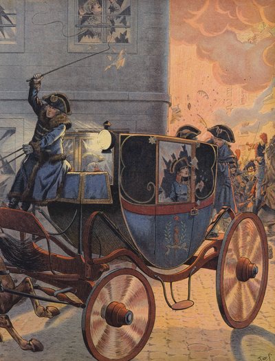 Il generale Louis Desaix trasportato in carrozza durante la battaglia di Marengo da Jacques Marie Gaston Onfray de Breville (Job)
