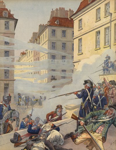 Disordini rivoluzionari nelle strade di Francia da Jacques Marie Gaston Onfray de Breville (Job)