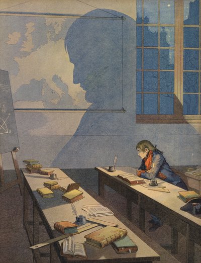 Il giovane Napoleone Bonaparte che studia da Jacques Marie Gaston Onfray de Breville (Job)