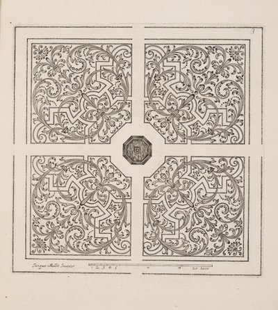 Progetto per Parterre, dal Theatre des Plans et Jardinages, pub.1652 (incisione) da Jacques Mollet