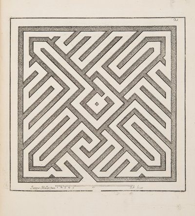 Progetto per Parterre, dal Theatre des Plans et Jardinages, pub.1652 (incisione) da Jacques Mollet