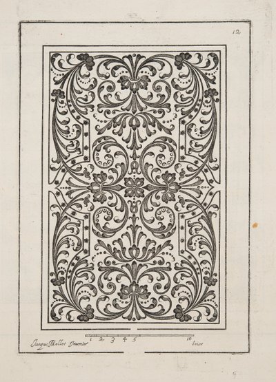 Progetto per Parterre, da Theatre des Plans et Jardinages, pub.1652 (incisione) da Jacques Mollet