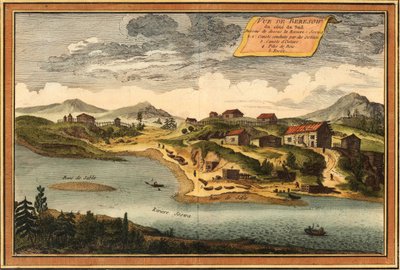 Veduta di Beryozovo dal fiume Sosva, 1760 da Jacques Nicolas Bellin