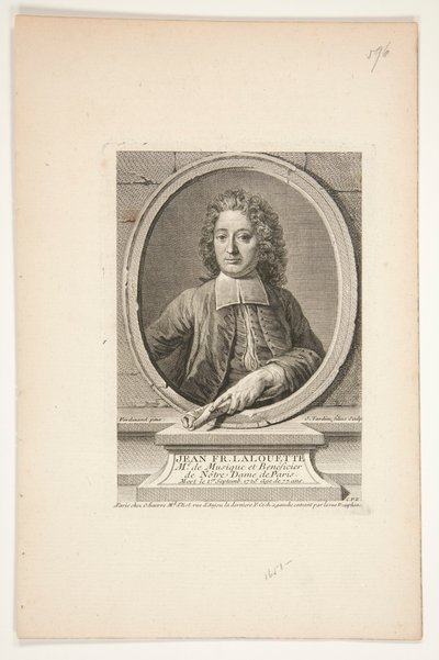 Ritratto di Jean François Lalouette da Jacques Nicolas Tardieu