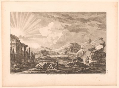 Veduta di una rovina ad Atene, probabilmente il Teatro di Dioniso (Vue des ruines de l