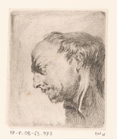 Testa di un uomo calvo da Jacques Philippe Le Bas