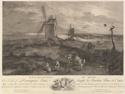 Seconda vista dei dintorni di Bruges da Jacques Philippe Le Bas