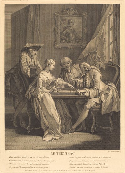 Il tric-trac da Jacques Philippe Le Bas after Charles Eisen