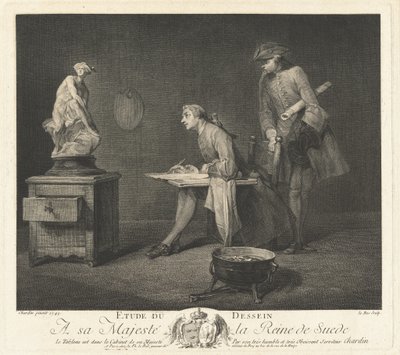 Lezione di disegno da Jacques Philippe Le Bas after Jean Siméon Chardin