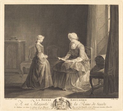 La Buona Educazione da Jacques Philippe Le Bas after Jean Siméon Chardin
