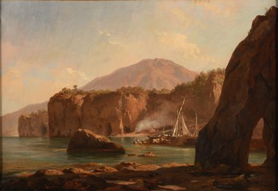 Grotte e scogliere in riva al mare da Jacques Raymond Brascassat