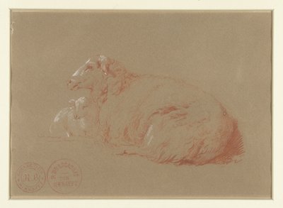 Pecora sdraiata con agnello da Jacques Raymond Brascassat