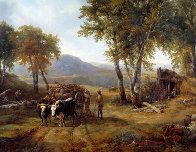 I boscaioli nella foresta (dettaglio) da Jacques Raymond Brascassat