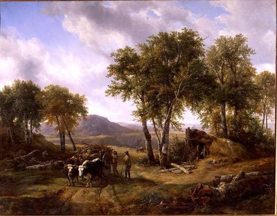 Boscaioli che lasciano la foresta a Millau, 1832 da Jacques Raymond Brascassat