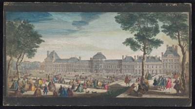 Vista del Palais des Tuileries a Parigi dal Jardin des Tuileries da Jacques Rigaud