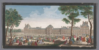 Veduta del Palais des Tuileries a Parigi vista dal Jardin des Tuileries da Jacques Rigaud