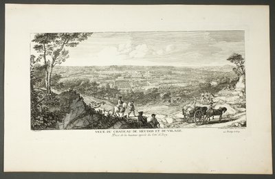 Veduta del Palazzo Reale di Meudon e del villaggio, dalla serie Le Château de Meudon da Jacques Rigaud