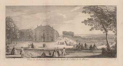 Veduta del Castello di Seaux dalla Passeggiata di Diana da Jacques Rigaud