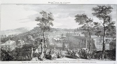 Vista del Castello nel parco di St Cloud, dal lato del grande viale da Jacques Rigaud
