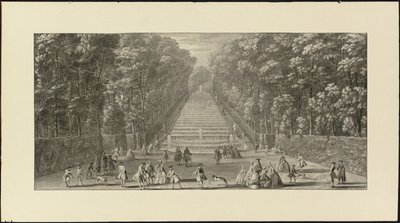 Vista della Grande Cascata nei giardini di Marly da Jacques Rigaud