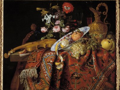 Natura morta con violino e acquamarina da Jacques Samuel Bernard
