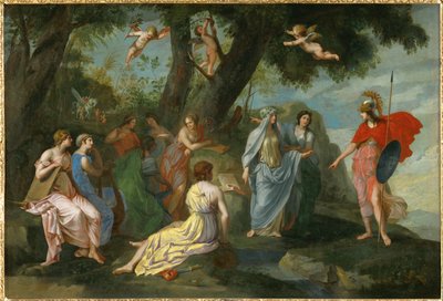 Minerve chez les Muses - Minerva e le Muse ... da Jacques Stella