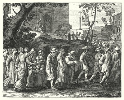 Il matrimonio del villaggio (incisione) da Jacques Stella