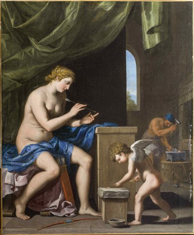 Vulcano che forgia le frecce per Cupido, c. 1645 da Jacques Stella