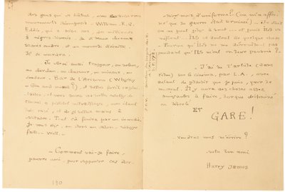 Lettera di guerra autografa da Jacques Vache