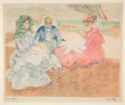 Sotto la tenda, sulla spiaggia (Blonville) da Jacques Villon